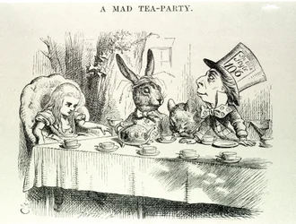 Alicja bierze „”Przygody Alicji w Krainie Czarów i przez lustro” Lewisa Carrolla”, ilustracja Johna Tenniela (1820-1914)