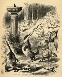 Slithy Toves. Ilustracja autorstwa Sir Johna Tenniela