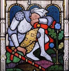 Śpiący rycerz, fragment okna Zmartwychwstanie, 1863 (witraż)