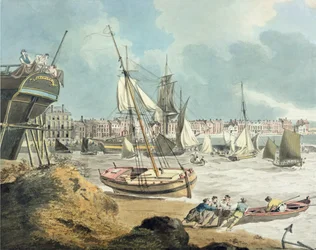 Port w Weymouth, Dorset, 1805 (pióro, atrament i akwarela na papierze)
