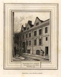 Główne lub uliczne wejście do Leathersellers Hall, zburzone 1799