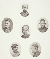 Kantoński chłopiec; Kupiec kantoński; mongolski mężczyzna głowa; Czcigodna Głowa; Robotnik; Głowa mężczyzny mongolskiego