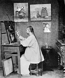 Lumqua, artysta z Hongkongu, ok. 1870 r.
