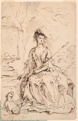 Portret damy (Peg Woffington?) jako pasterki