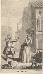 Frontyspis do Sganarelle Moliera, ou le Cocu Imaginaire The Imaginary Cuckold, ca. 1732.