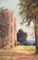 Lulworth Castle (kolorowa litografia)