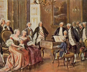 Mozart przed cesarzową Marią Teresą