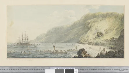 F.39 Widok Karakakooa, w Owyhee, ok. 1783-84 (akwarela)