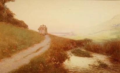 Brook and Sea, Branscombe (akwarela)