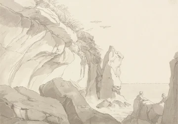 The Warren Near Exmouth, Devon: Dane na skałach na brzegu morza
