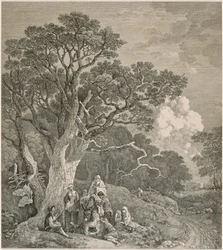 Cyganie w lesie wg Thomasa Gainsborougha, ok. 1740-1780.