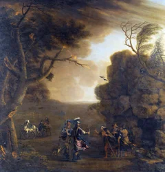 Makbet i Banko poznają trzy wiedźmy — Wootton, John (1686-1765)