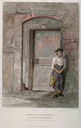 Drzwi starej rezydencji na Gravel Lane, City of London, 1851