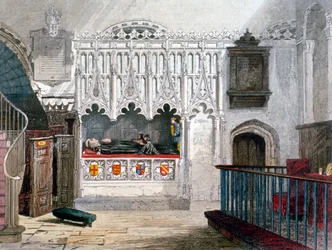 Pomnik w kościele św Bartłomieja Wielkiego, Smithfield, City of London, 1851
