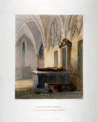 Grób Lancelota Andrewsa w kaplicy Lady, kościół św Zbawiciela, Southwark, Londyn, 1851