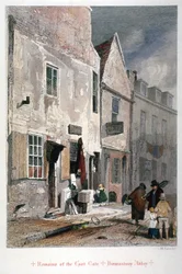 Widok na pozostałości wschodniej bramy opactwa św. Zbawiciela, Bermondsey, Londyn, 1851
