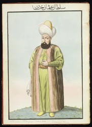 Othman (Osman) I (1259-1326), założyciel imperium osmańskiego, sułtan w latach 1299-1326, z serii „Portrety cesarzy Turcji”.