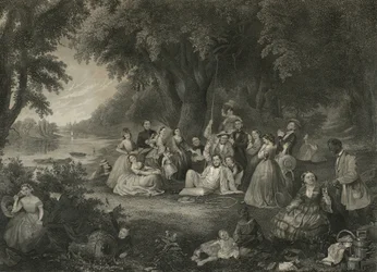 Piknik 4 lipca ok. 1864 r. (rytowanie metodą mieszaną)