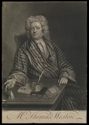 Thomas Weston, ok. 1725 (rycina, mezzotinta)