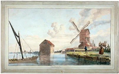 Widok na brzeg rzeki Wandsworth, Londyn, ok. 1798