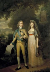 Szwedzki: Gustaw IV Adolf, 1778-1837, król Szwecji i Fryderyka Dorotea Vilhelmina, 1781-1826, księżniczka Badenii, królowa Szwecji Portret Gustawa IV Adolfa (1778-1837) i Fryderyki Badenii (1781-1826)