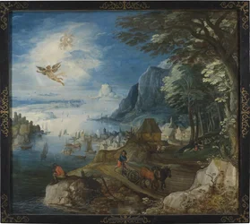 Paysage avec la chute d