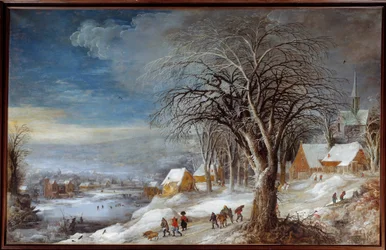 Zimowy krajobraz. Obraz Josse II Mompera (1564-1635) Ec. Bujda.