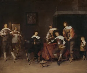 Artysta malujący portret młodego lorda w Antwerpii
