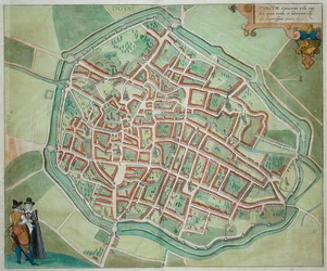Plan Dovay, z „Civitates Orbis Terrarum” Georga Brauna (1541-1622) i Fransa Hogenburga (1535-90), ok.1572 (kolorowa rycina)