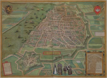 Mapa Antwerpii z „Cities of the World” Georga Brauna (1541-1622) i Fransa Hogenburga (1535-90), ok.1572