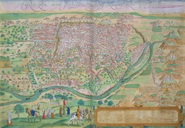 Mapa Kairu, z Civitates Orbis Terrarum Georga Brauna (1541-1622) i Fransa Hogenberga (1535-90), ok. 1572