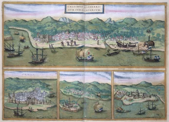 Mapa Kalikatu, z „Civitates Orbis Terrarum” Georga Brauna (1541-1622) i Fransa Hogenberga (1535-90), ok. 1572