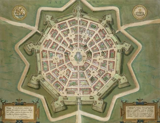 Mapa Palma, z „Cities of the World” Georga Brauna (1541-1622) i Fransa Hogenberga (1535-90), ok. 1572
