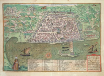 Mapa Toledo z „Civitates Orbis Terrarum” Georga Brauna (1541-1622) i Fransa Hogenberga (1535-90), 1566