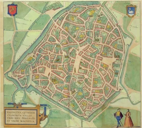 Mapa Walencji z „Civitates Orbis Terrarum” Georga Brauna (1541-1622) i Fransa Hogenberga (1535-90) c.1572-1617