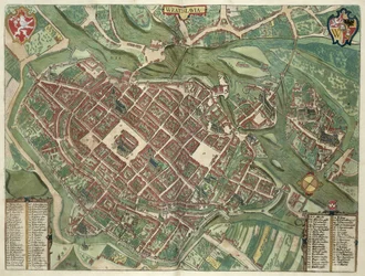 Mapa WRATISLAVA Bresslaw, z „Cities of the World” Georga Brauna (1541-1622) i Fransa Hogenberga (1535-90) c.1572-1617
