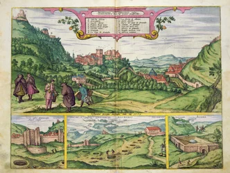 Widok na Alhambrę z „Civitates Orbis Terrarum” Georga Brauna (1541-1622) i Fransa Hogenberga (1535-90), 1564