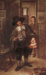 Scena studyjna, po 1670 (olej na płótnie)
