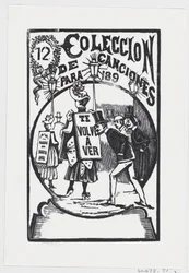 Mężczyzna schyla się, by spojrzeć na kobietę ze znakiem na plecach, ilustracja do „…, ca. 1890.
