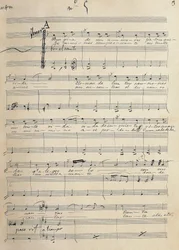 Oryginalny rękopis romansu na tenor zarzueli, „Alma de Dios”, Jose Serrano (1873-1941)