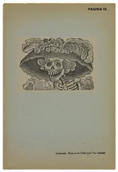 Calavera de la Catrina, ok. 1910, druk 1943 (fotoreliefa akwaforta z grawerem)