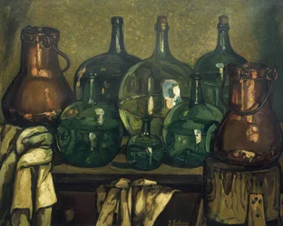 GUTIERREZ SOLANA, Jose (1886-1945). Martwa natura z butelką. 1927. Sztuka współczesna. Olej na płótnie. Kolekcja prywatna