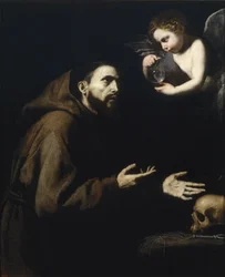 Franciszek z Asyżu i anioł z bidonem, 1636-1637