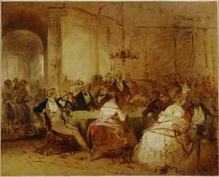 Scena towarzyska. Eleganckie wiedeńskie towarzystwo w czasach Schuberta ...