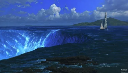 JJM odtwarza Bierstadt-A: Wodospad Niagara (z żaglowcem)