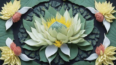 mandala: lilie wodne elementy_04