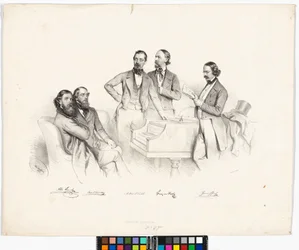 Portret grupowy: Anton Storch, Carl Binder, Anton Emil Titl, Franz von Suppé, Heinrich Proch