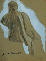 Siedzący mężczyzna (badanie draperii)