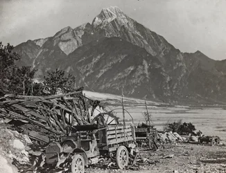 Album "Moja wojna światowa - wspomnienia Frontu Południowo-Zachodniego w Karyntii, Włochy, Trentino-Alto Adige) 31.03.1915-12.11.1918 - Josef Zohles Wiedeń": nad rzeką Tagliamento (b