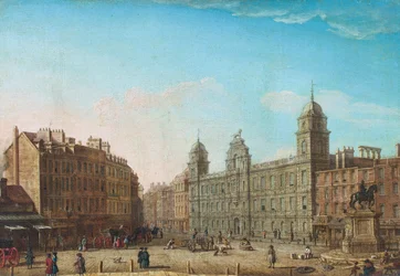 Widok na Northumberland House (olej na podkładzie drukowanym)